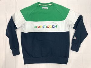 Penshoppe Sweatshirt Navy Green White Stripe Logo Long Sleeve Size S Rare!